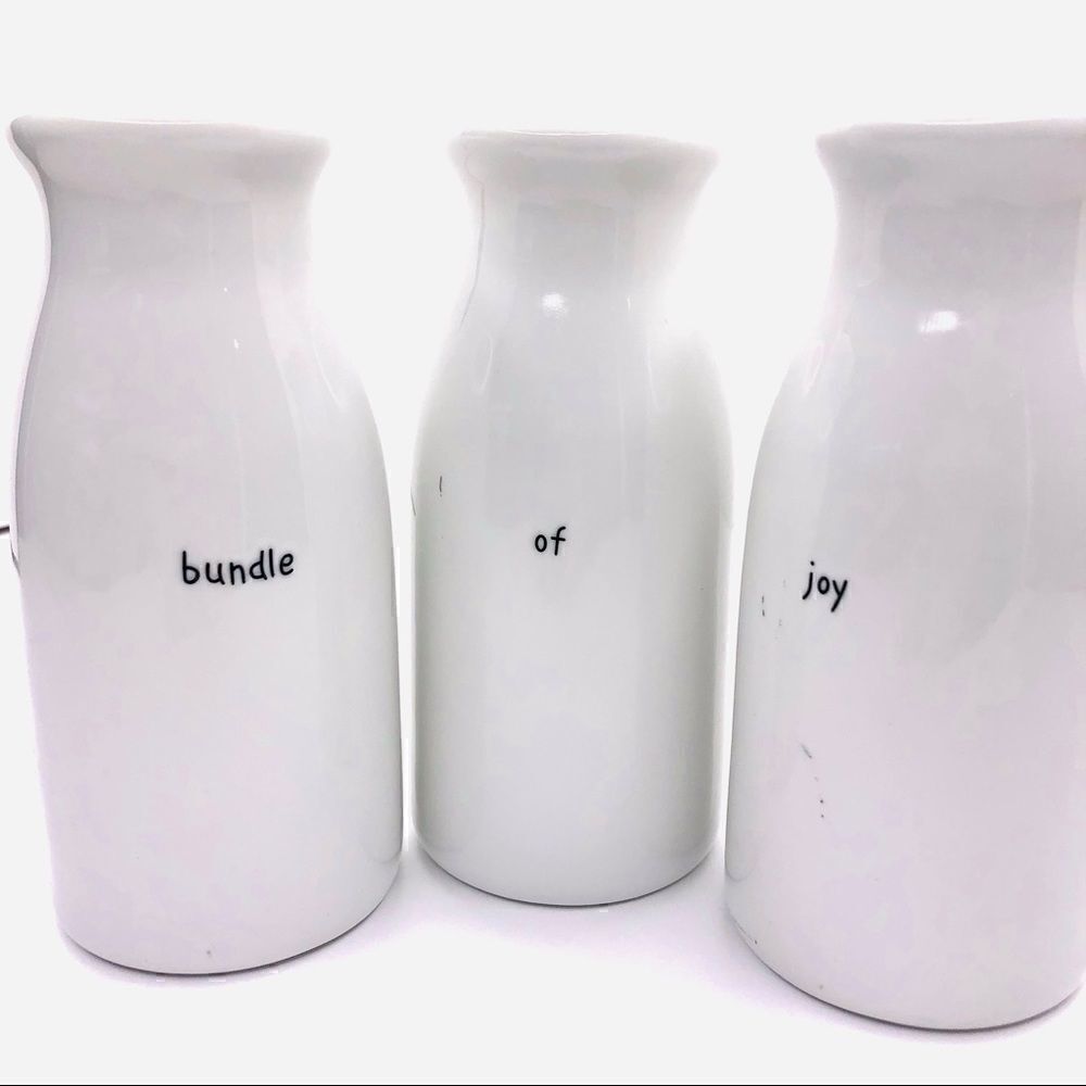 Dept 56 “Bundle of Joy” Mini Ceramic Vases – Set of 3